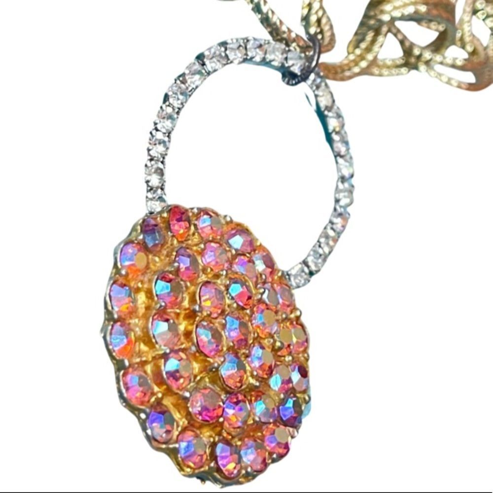 HANDCRAFTED UPCYCLED BRANDED Necklace w 2 Vintage Estate Brooches - Picture 2 of 7